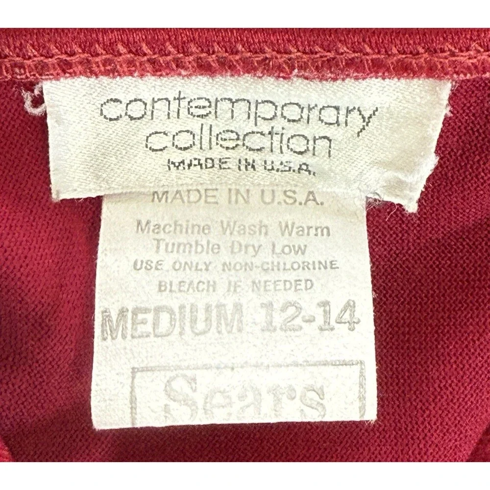 Women’s 80s Prairie‎ Red Velvet Cottagecore Boho Victorian Maxi Nightgown Sz Med